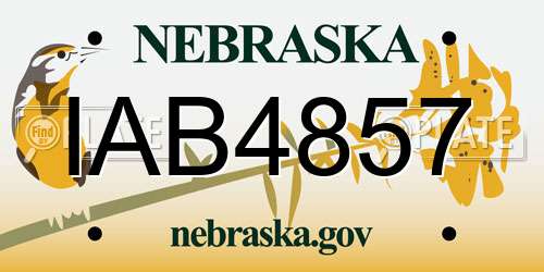 IAB4857 Nebraska License Plate