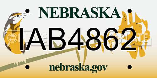 IAB4862 Nebraska License Plate