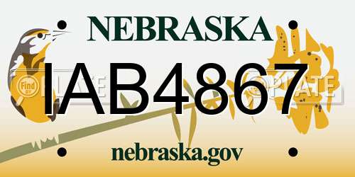 IAB4867 Nebraska License Plate