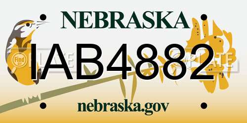IAB4882 Nebraska License Plate