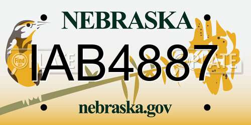 IAB4887 Nebraska License Plate