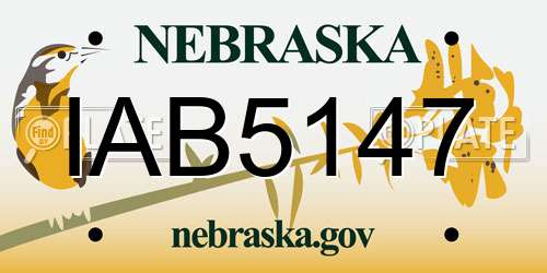 IAB5147 Nebraska License Plate