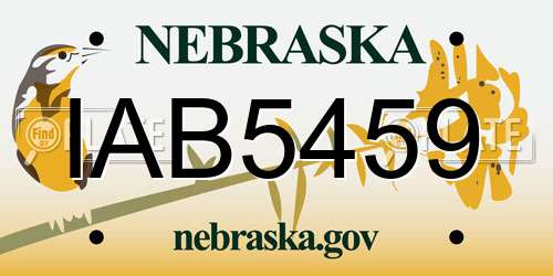 IAB5459 Nebraska License Plate