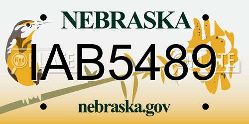 IAB5489 Nebraska License Plate