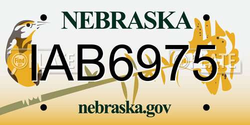 IAB6975 Nebraska License Plate