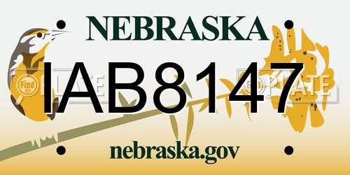 IAB8147 Nebraska License Plate