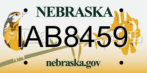 IAB8459 Nebraska License Plate