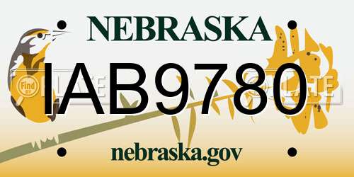 IAB9780 Nebraska License Plate