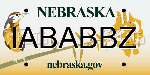 IABABBZ Nebraska License Plate