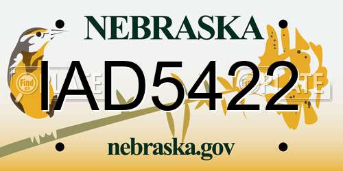 IAD5422 Nebraska License Plate