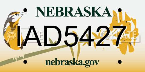 IAD5427 Nebraska License Plate