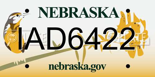 IAD6422 Nebraska License Plate