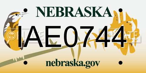 IAE0744 Nebraska License Plate