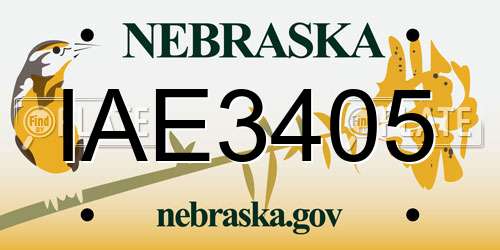 IAE3405 Nebraska License Plate