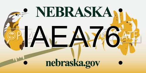IAEA76 Nebraska License Plate
