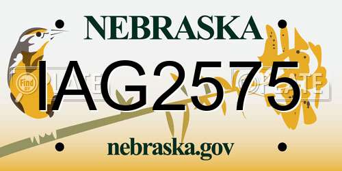 IAG2575 Nebraska License Plate