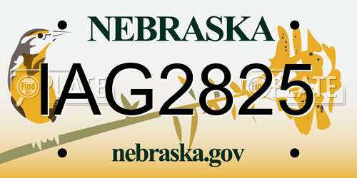IAG2825 Nebraska License Plate