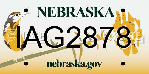 IAG2878 Nebraska License Plate