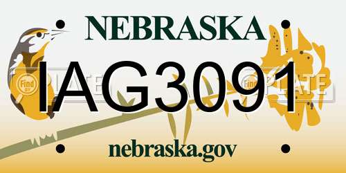 IAG3091 Nebraska License Plate