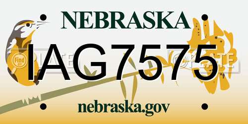IAG7575 Nebraska License Plate
