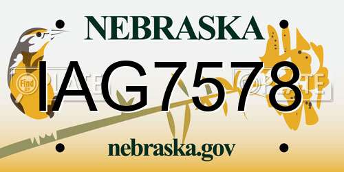 IAG7578 Nebraska License Plate