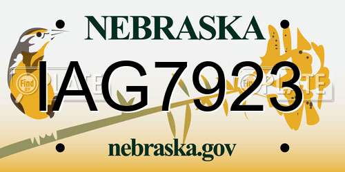 IAG7923 Nebraska License Plate