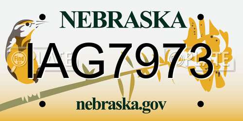 IAG7973 Nebraska License Plate