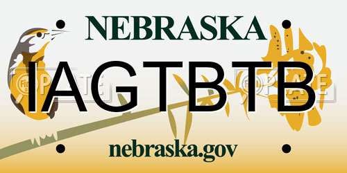 IAGTBTB Nebraska License Plate