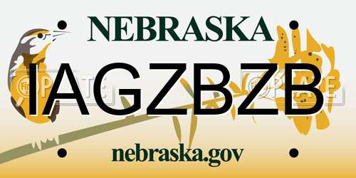 IAGZBZB Nebraska License Plate