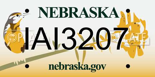 IAI3207 Nebraska License Plate