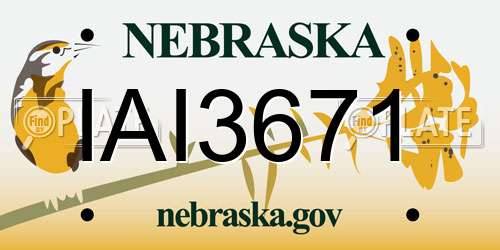 IAI3671 Nebraska License Plate
