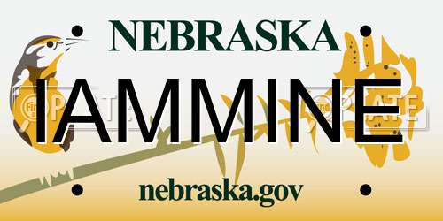 IAMMINE Nebraska License Plate