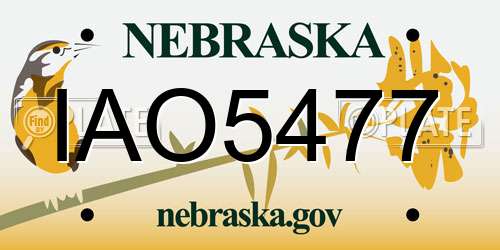 IAO5477 Nebraska License Plate
