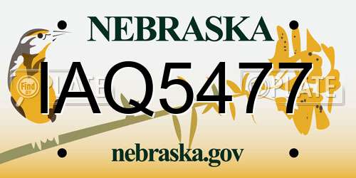 IAQ5477 Nebraska License Plate
