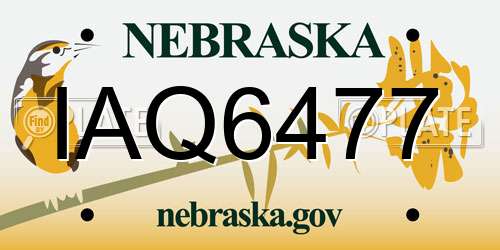 IAQ6477 Nebraska License Plate