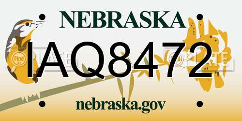 IAQ8472 Nebraska License Plate
