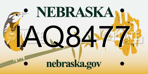 IAQ8477 Nebraska License Plate