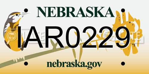IAR0229 Nebraska License Plate