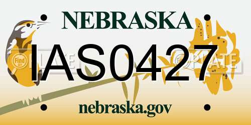 IAS0427 Nebraska License Plate