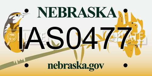 IAS0477 Nebraska License Plate