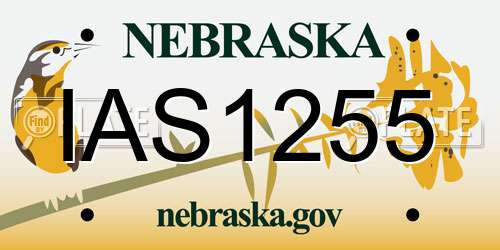 IAS1255 Nebraska License Plate