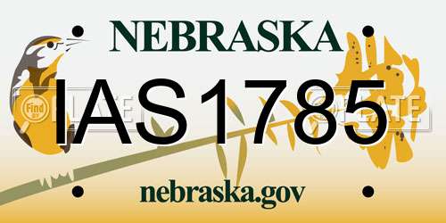 IAS1785 Nebraska License Plate