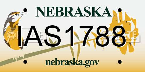 IAS1788 Nebraska License Plate