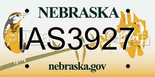 IAS3927 Nebraska License Plate