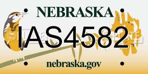 IAS4582 Nebraska License Plate