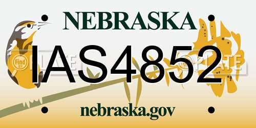 IAS4852 Nebraska License Plate