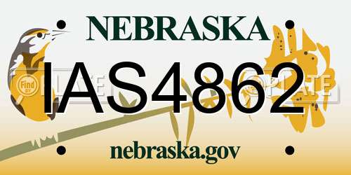 IAS4862 Nebraska License Plate