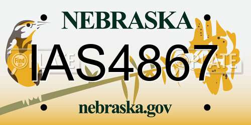 IAS4867 Nebraska License Plate