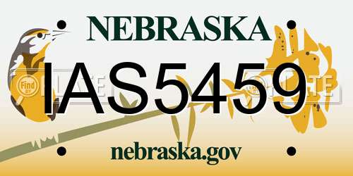 IAS5459 Nebraska License Plate