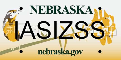 IASIZSS Nebraska License Plate